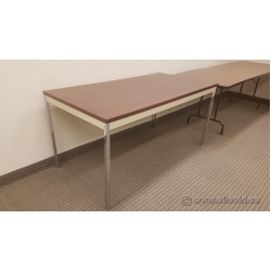 White Metal Frame Worktable w/ Adjustable Legs